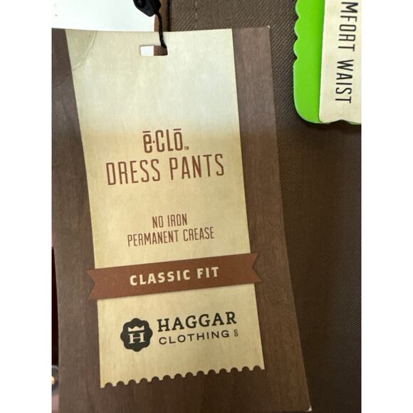 Haggar Men’s Short Dress Pants 36x29 Mocha Classic Fit Repreve NWT - Picture 8 of 10